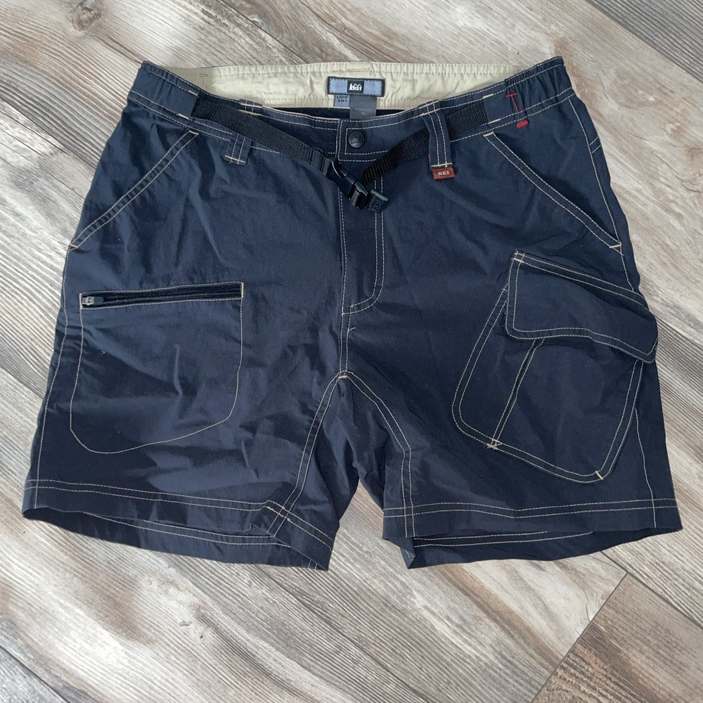 REI Sahara Cargo Shorts Womens 10 Black Hiking Trail Outdoors‎ UPF 30+